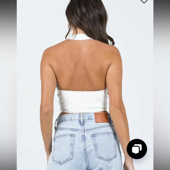 Princess Polly Palladia Pu Jordy White Corset Top Size 6 NWT - Picture 4 of 9